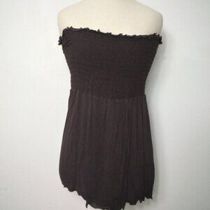 Dotti Brown Stretch Strapless Knee Length Beach Dress/Swimsuit Cover NWT Various